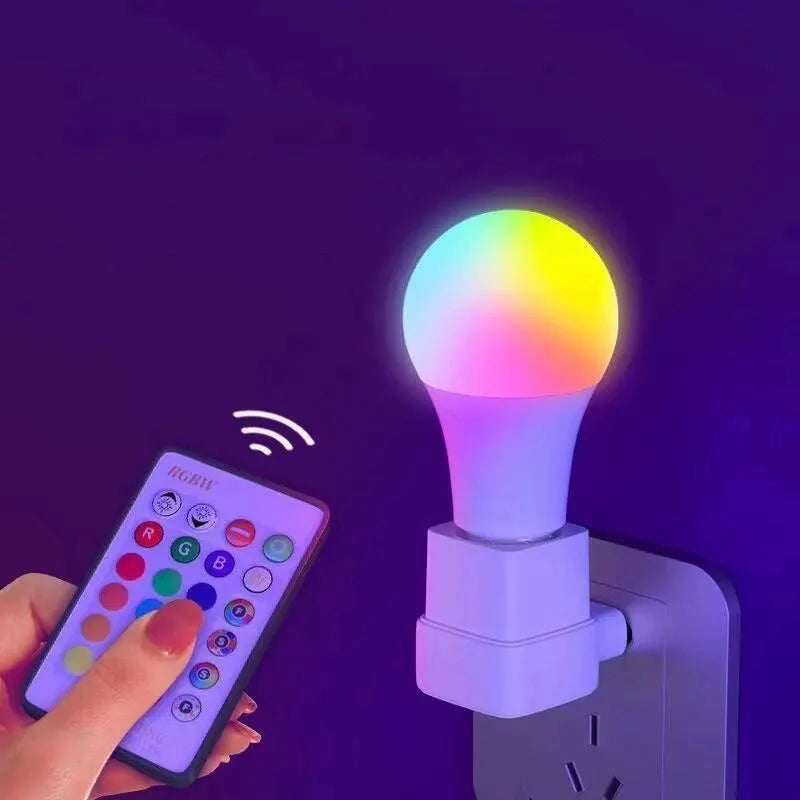 16-Color RGB LED Smart Bulb – E27, 8W Dimmable, 24-Key Remote Control | 1-10 Pack