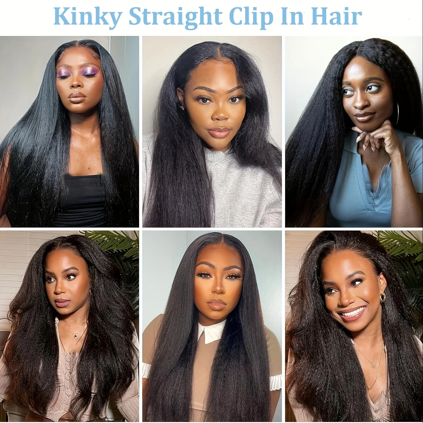 Brazilian Remy Kinky Straight Clip-In Hair Extensions – 100% Human Hair | Natural Color | 120g & 240g | 14"-26"