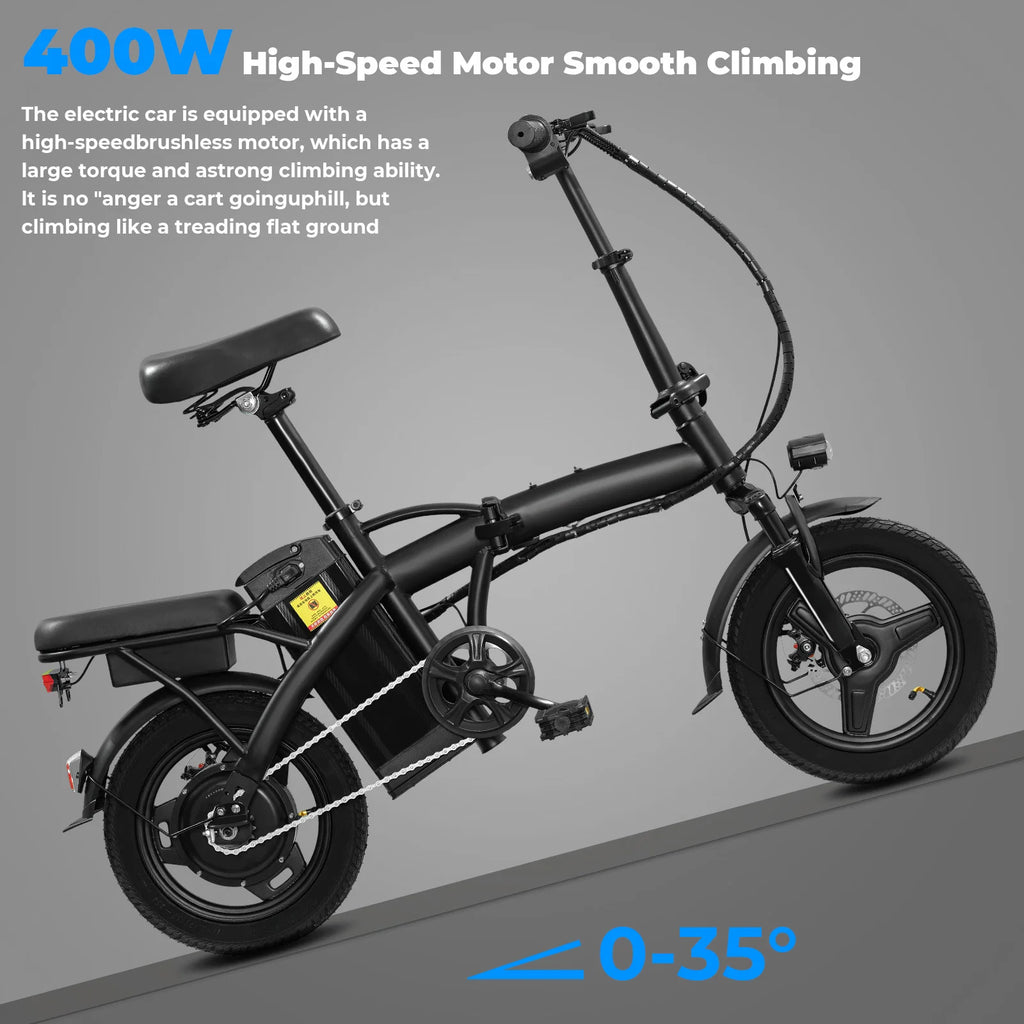 14-Inch Folding Electric Bike – 560W Motor, Removable 48V Battery