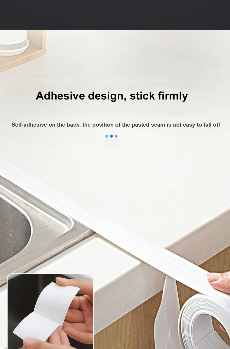 Waterproof Caulk Sealing Tape – Self-Adhesive PVC Strip for Bathroom, Kitchen & Toilet