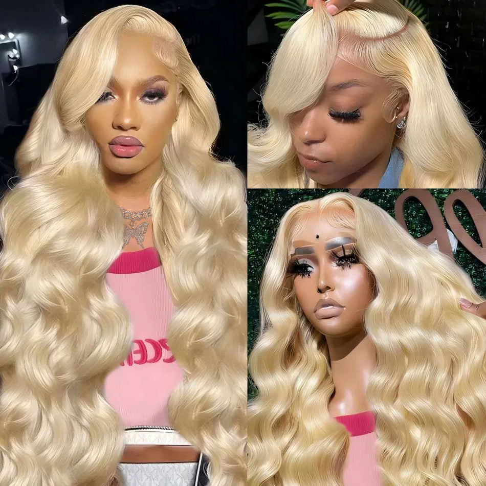 613 Blonde Body Wave Human Hair Lace Front Wig – 13x4 & 13x6 HD Lace | 180% & 220% Density | 18–38 Inches