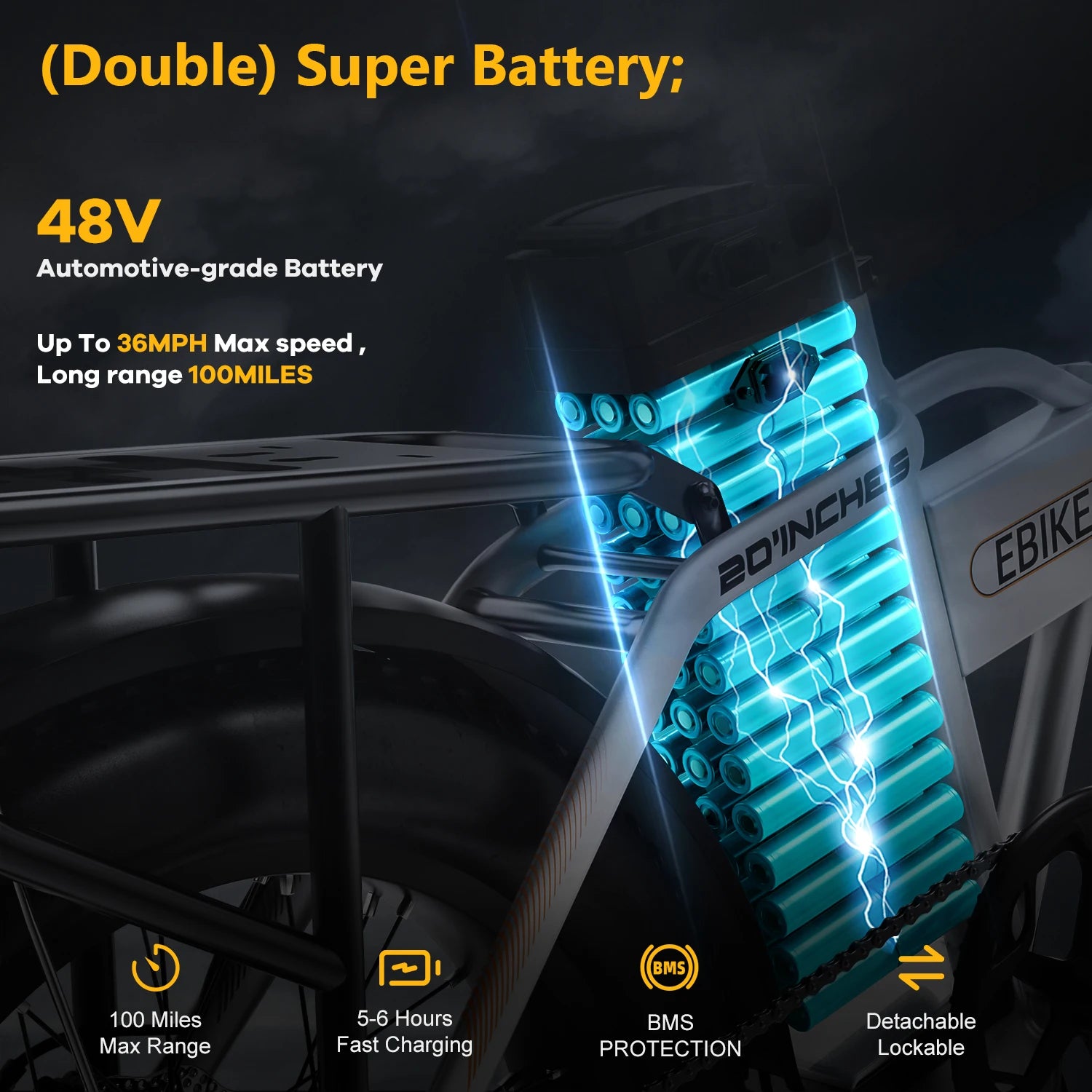 Cybervelo Foldable Fat Tire Electric Bike – 1000W