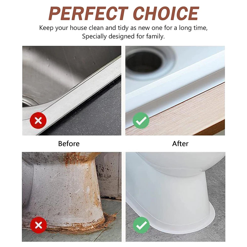 Waterproof Caulk Sealing Tape – Self-Adhesive PVC Strip for Bathroom, Kitchen & Toilet