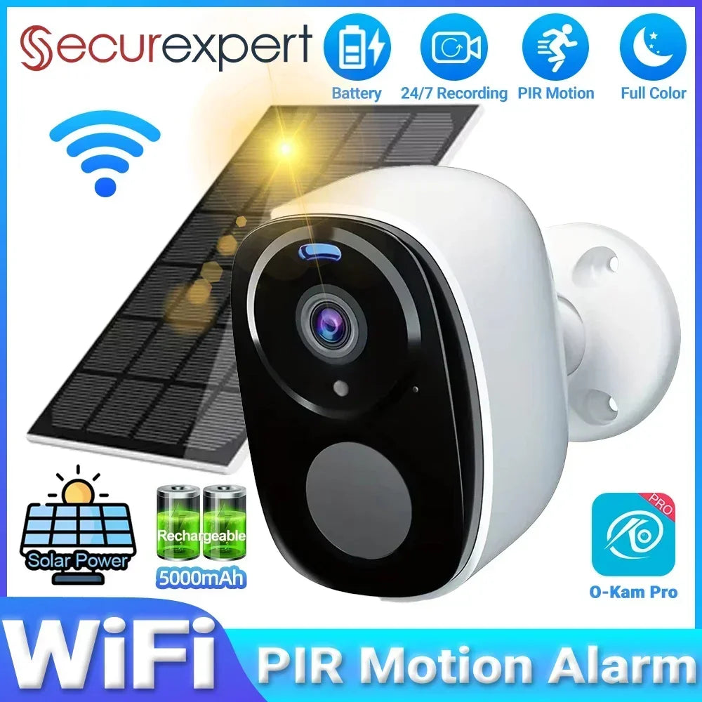 2K 5MP Solar & Battery Wireless Security Camera – Color Night Vision