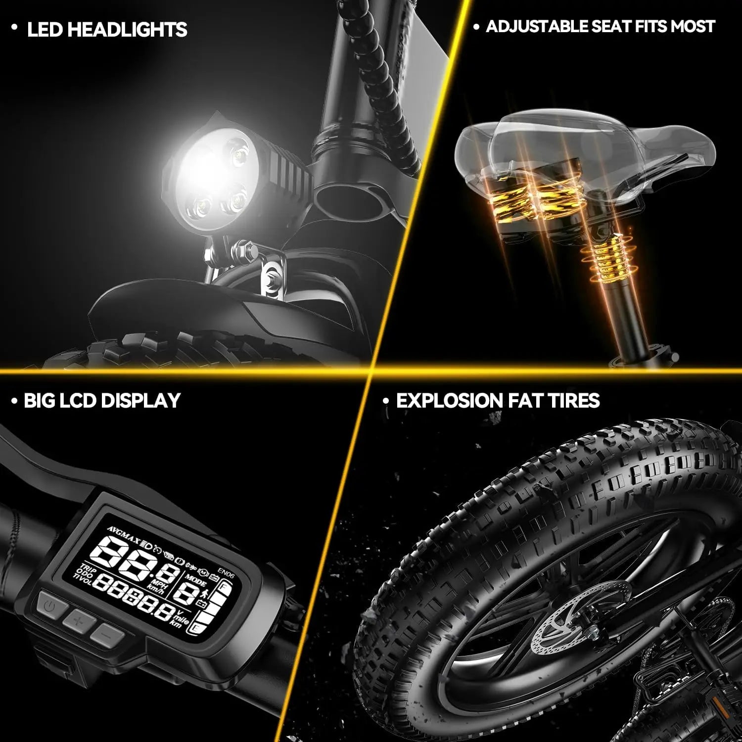 Cybervelo Foldable Fat Tire Electric Bike – 1000W
