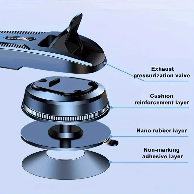 Adjustable Car Phone Mount – 360° Swivel Dashboard Cradle, Strong Suction, Anti-Shake Design