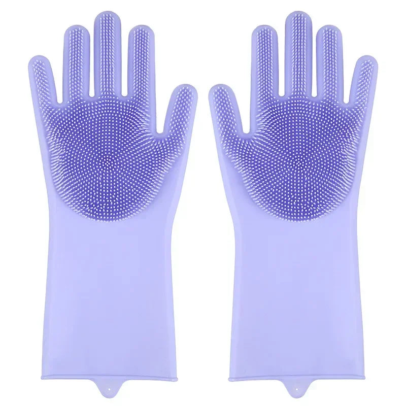 Pet Grooming Silicone Glove – 3,000+ Pin Brush Heads | Hair Removal & Massage | Dogs, Cats & More | Pink, Blue, Green, Purple & Grey