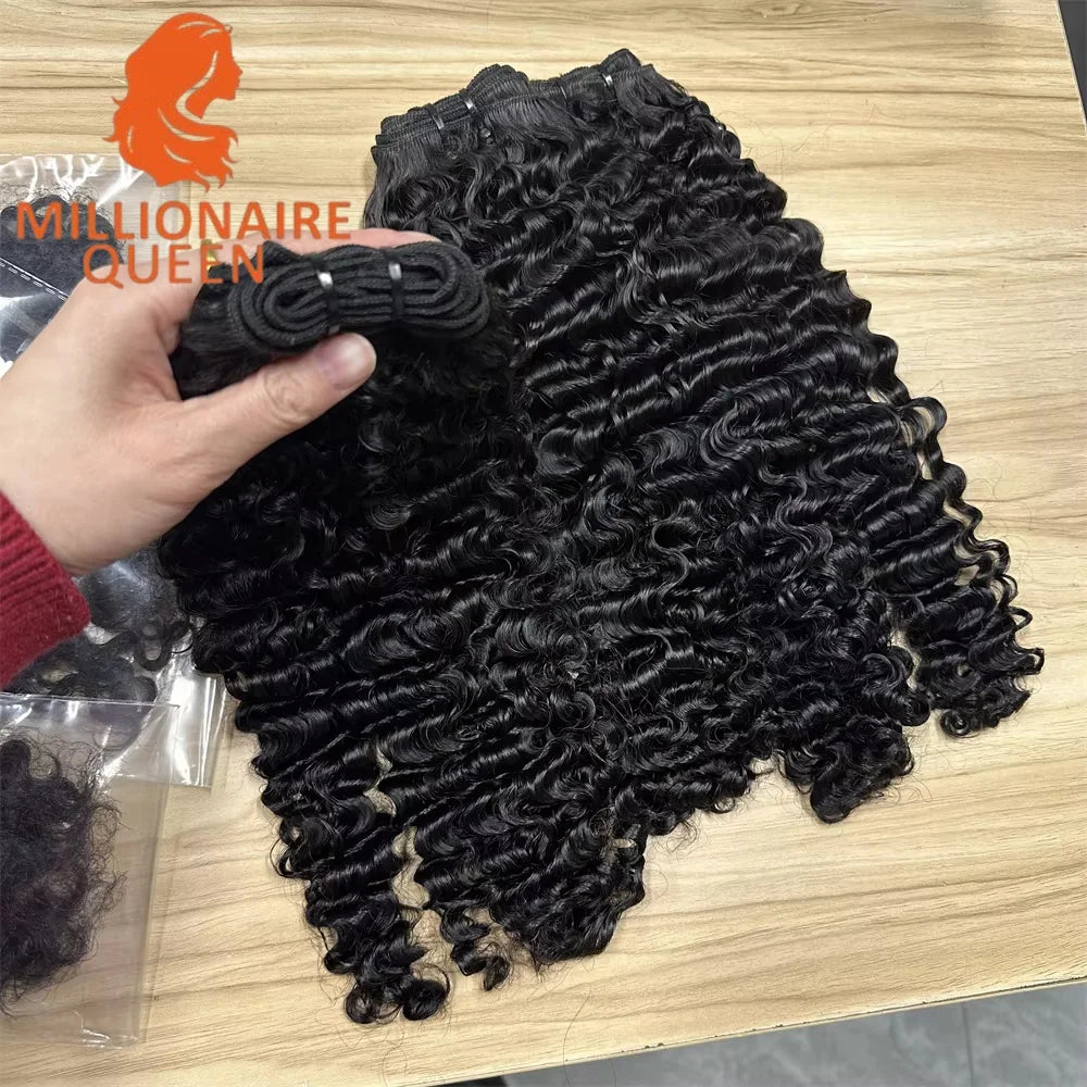 Millionaire Queen 3C4A Burmese Curly Human Hair | 100% Virgin Remy | Bundles, 13x4 HD Frontal & 4x4 HD Closure | 14–26 Inches