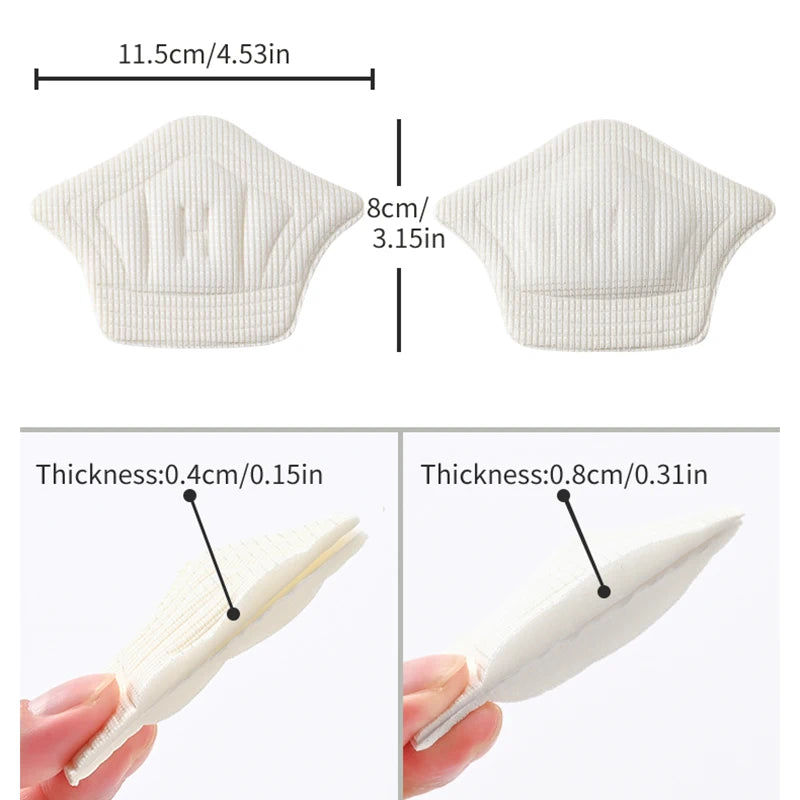 Memory Foam Heel Pad Insoles – Self-Adhesive, Trimmable, 4mm & 8mm | Black & Beige | 3, 6 or 30 Pairs