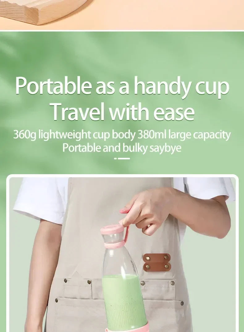 Portable USB Juicer Blender Cup – 6-Blade Rechargeable Smoothie Maker for On-the-Go