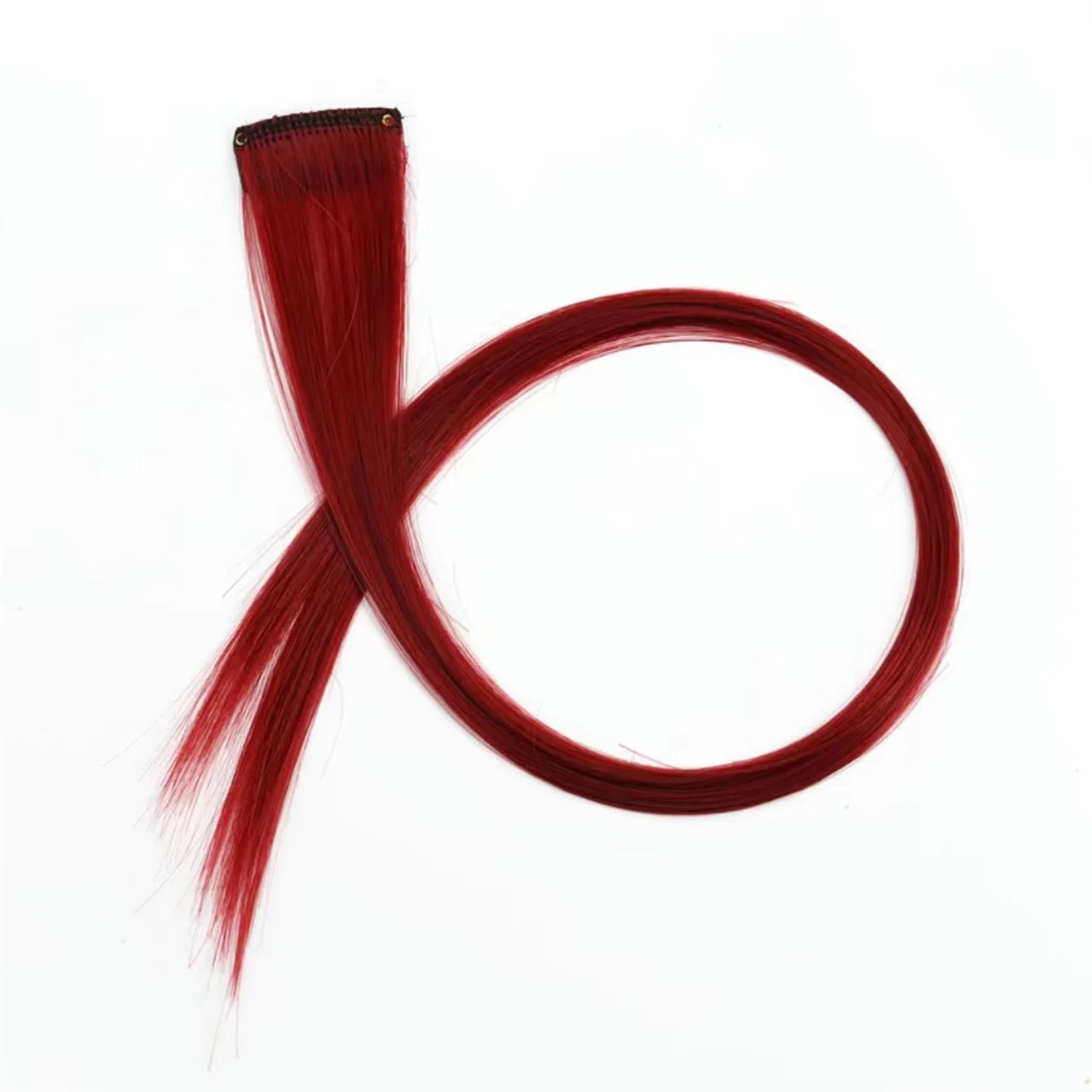 EZ&AS Synthetic Clip-In Hair Extensions | 5pcs/Set | 20 Inches Straight | Green, Red, Burgundy, Purple & White | Cosplay & Party
