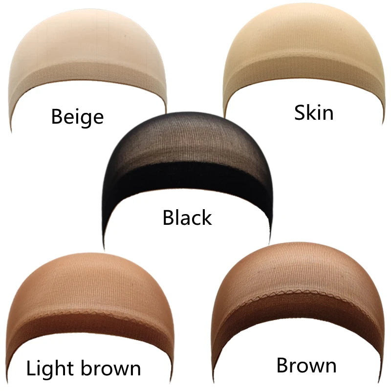 Stretch Mesh Dome Wig Cap – 2 Pack | Breathable Nylon | 6 Shades | Universal Fit