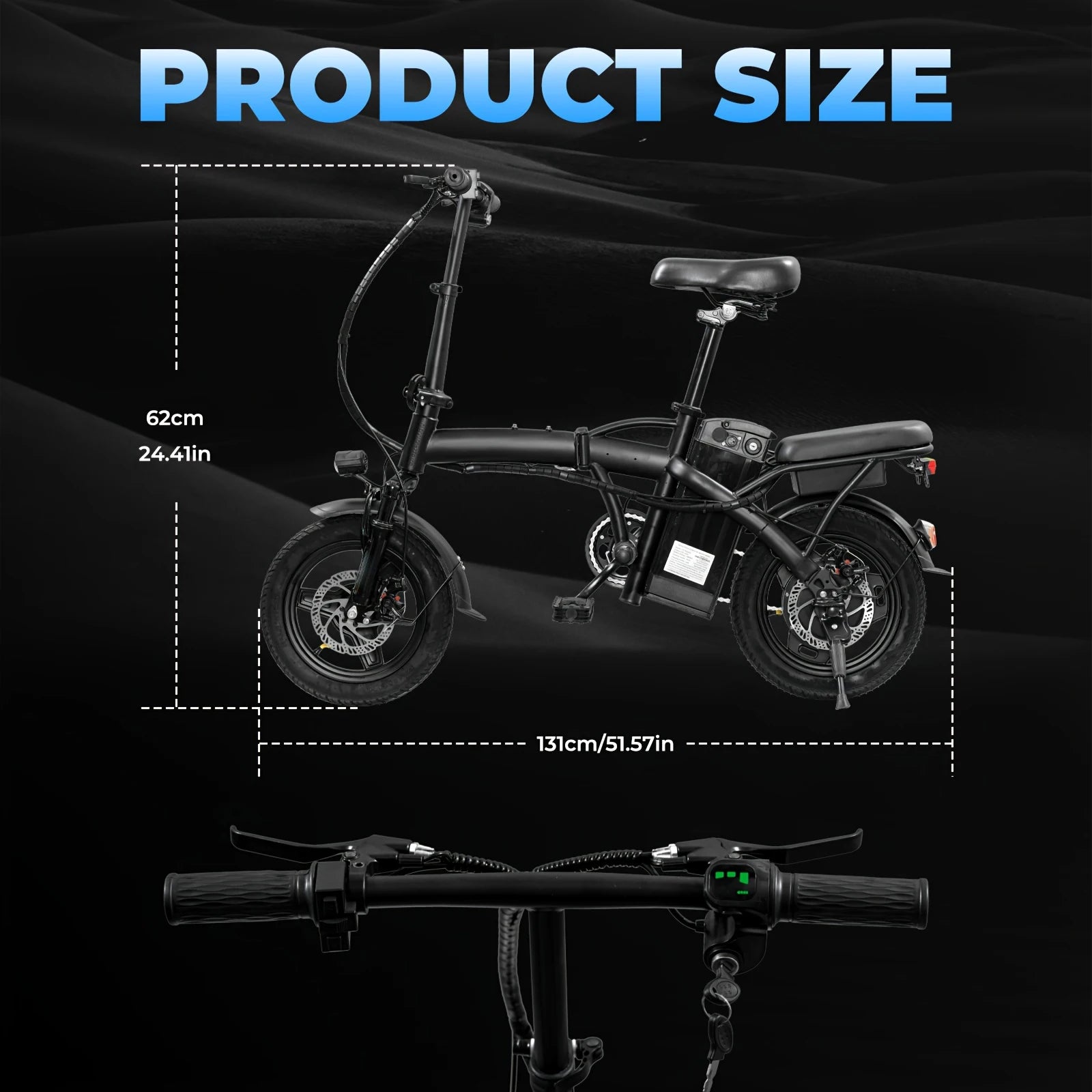 14-Inch Folding Electric Bike – 500W, 48V 10Ah