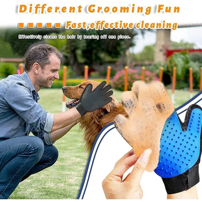 2-Sided Pet Grooming Glove – De-Shedding & Bathing Mitt