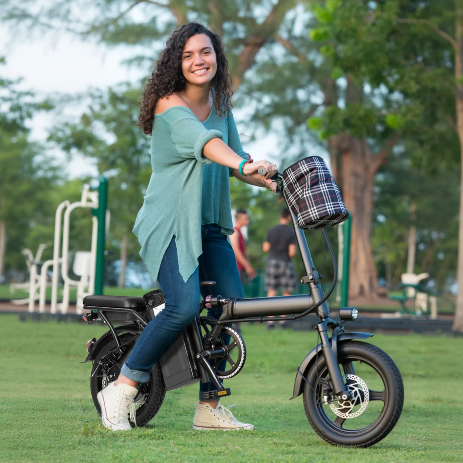 14-Inch Folding Electric Bike – 500W, Dual Disc Brakes