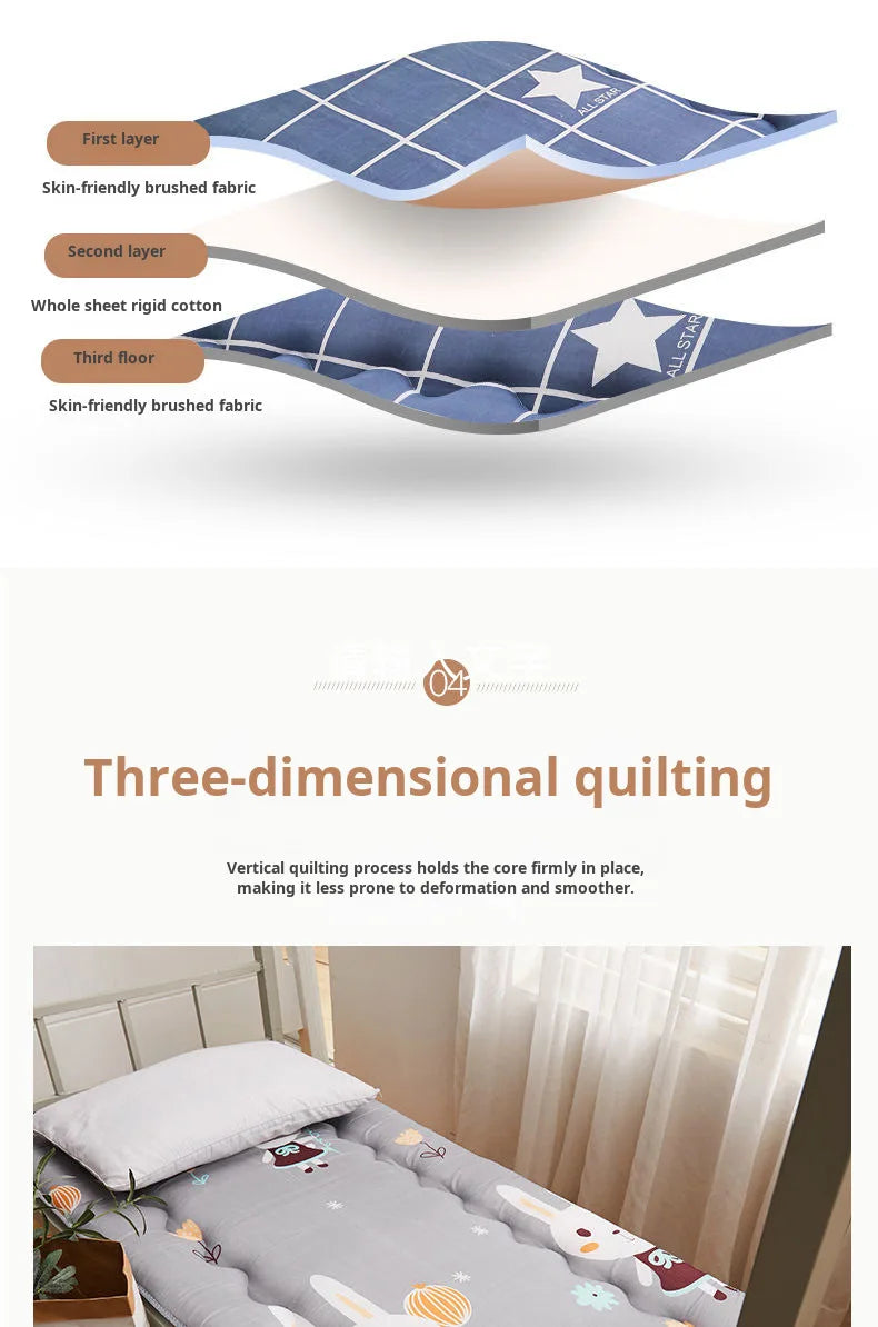 Thick Foldable Mattress Topper – Breathable Soft Bed Pad