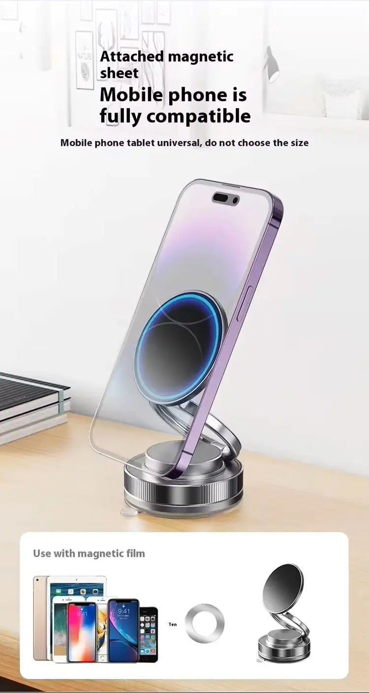 Magnetic Car Phone Mount with Suction Cup – 16 Magnets | 360° Rotation | Dashboard & Windshield | Universal Fit | White & Black