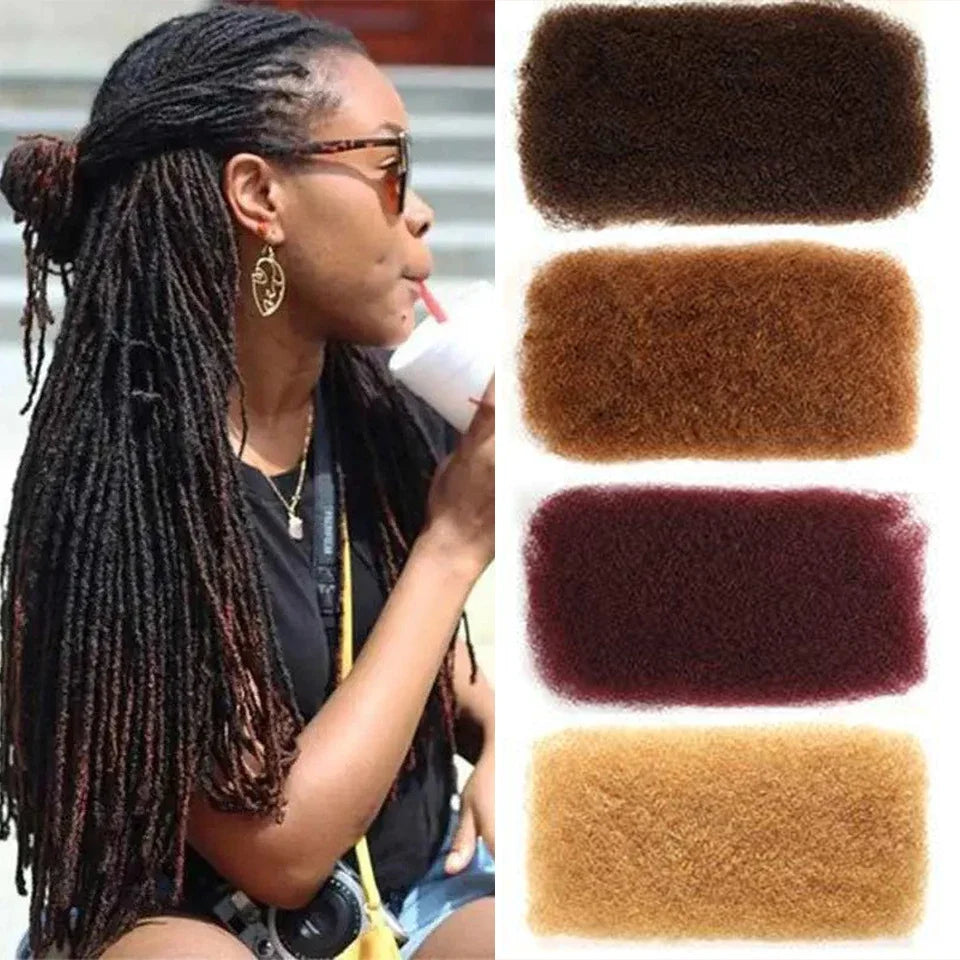 QVR Afro Kinky Bulk Human Hair for Braiding & Dreadlocks | 100% Brazilian Remy | 10-22 Inch | 9 Colors | 50g