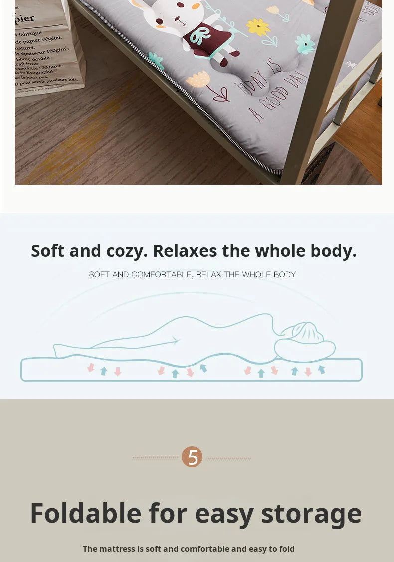 Thick Foldable Mattress Topper – Breathable Soft Bed Pad