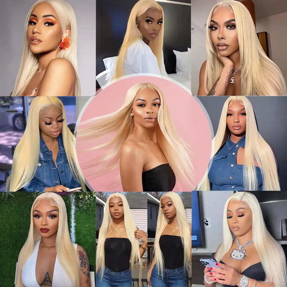 Neddie 613 Blonde Straight Human Hair Lace Front Wig | 13x4 & 13x6 HD Lace | 180% & 200% Density | 18–38 Inches | Brazilian Remy