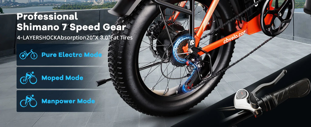 Cybervelo Foldable Fat Tire Electric Bike – 1000W