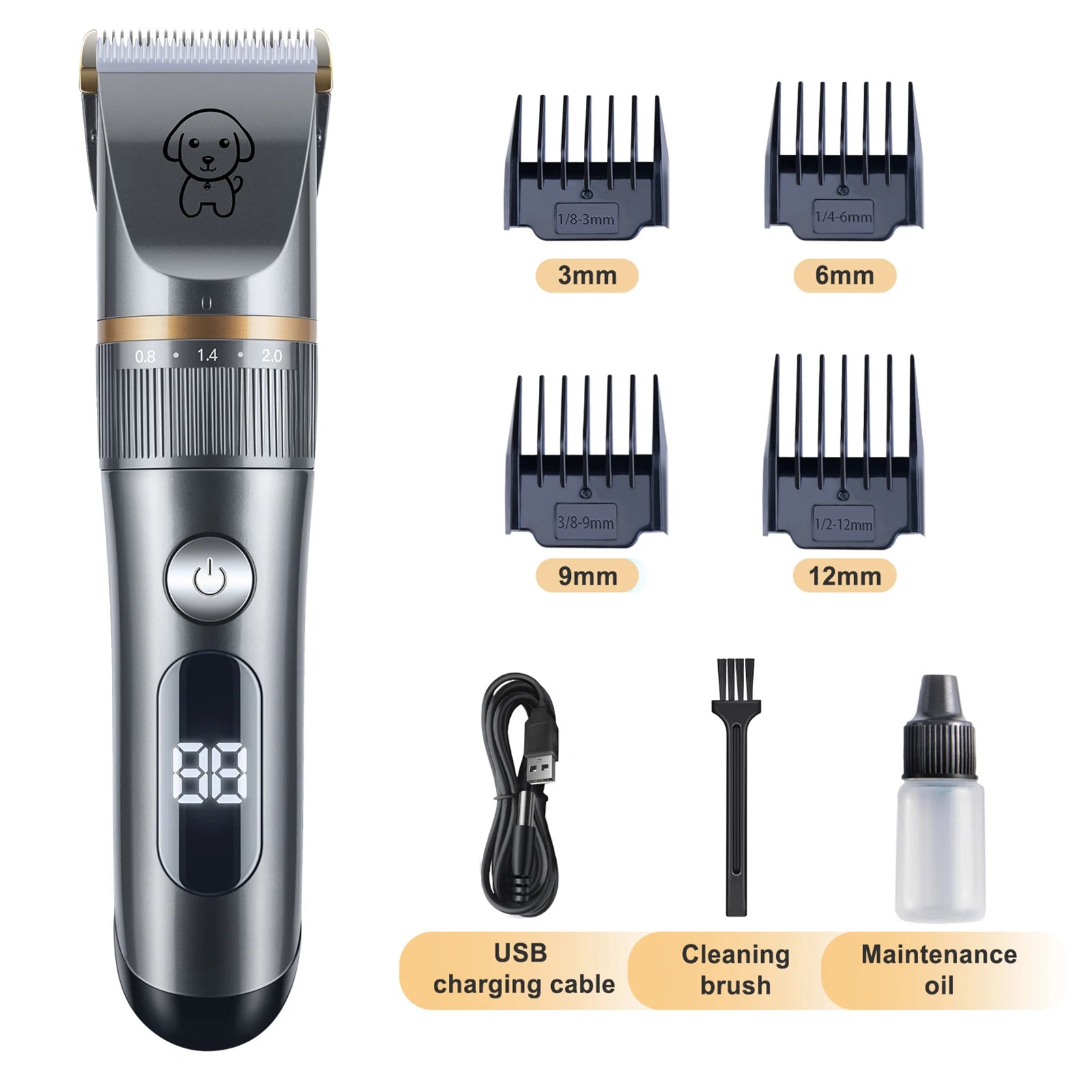 Quiet 5-Speed Pet Hair Trimmer & Grooming Kit