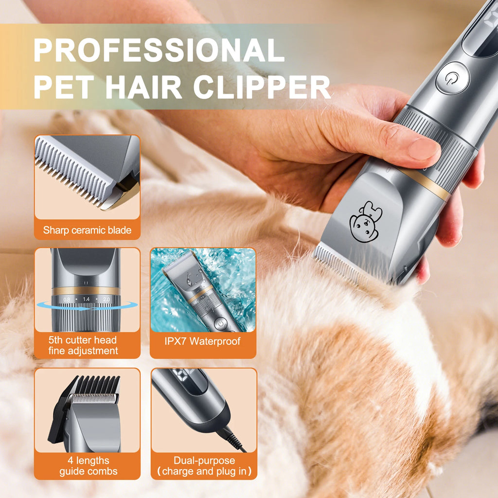 Quiet 5-Speed Pet Hair Trimmer & Grooming Kit