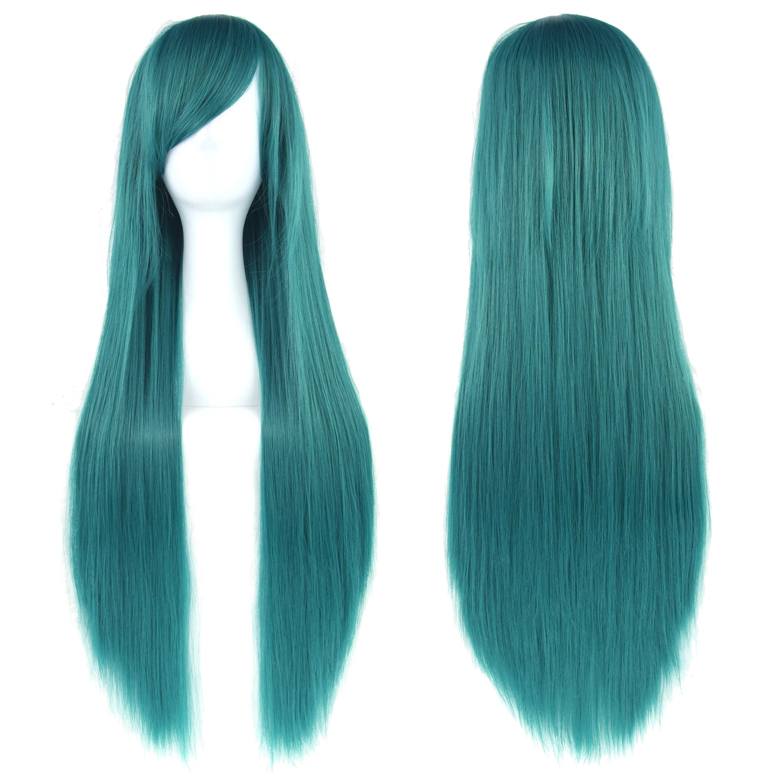 32" Long Straight Cosplay Wig – Heat Resistant Synthetic Hair, 120% Density | 36 Colors | Anime, Halloween & Party