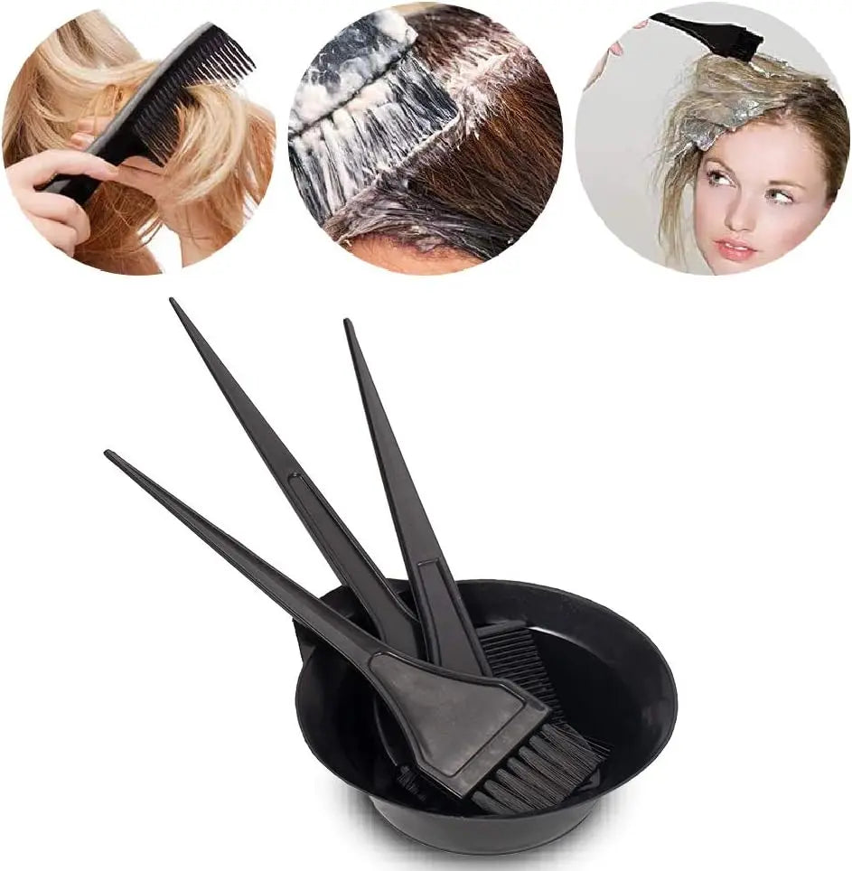 4-Piece Hair Coloring Tool Kit – Brushes & Dye Accessories