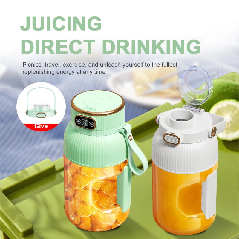 1000ML Portable USB Juicer Blender – 18W | Auto Pulp Ejection | Citrus & Smoothie | USB Rechargeable