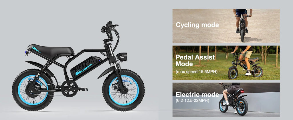 VDL 16-Inch Fat Tire Electric Bike – 800W Peak Motor