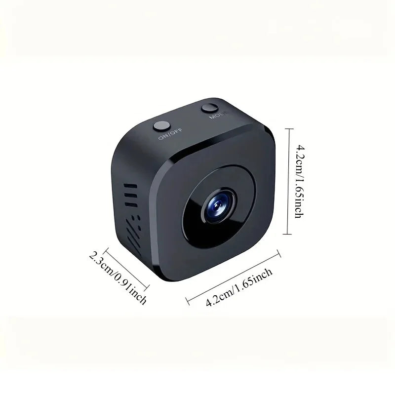 Mini 1080P Full HD WiFi Security Camera | Night Vision | Motion Detection | 2-Way Audio | Loop Recording | White & Black