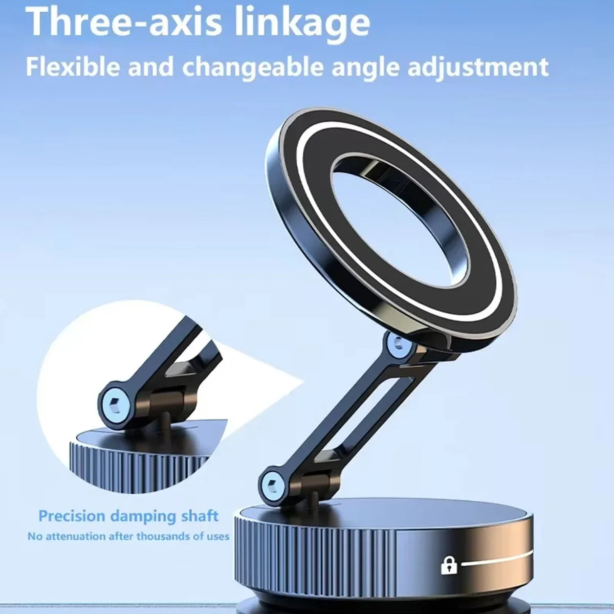 Strong Magnetic Foldable Car Phone Mount – 360° Rotation | Windshield & Multi-Surface | Universal Fit | Black, Silver & White