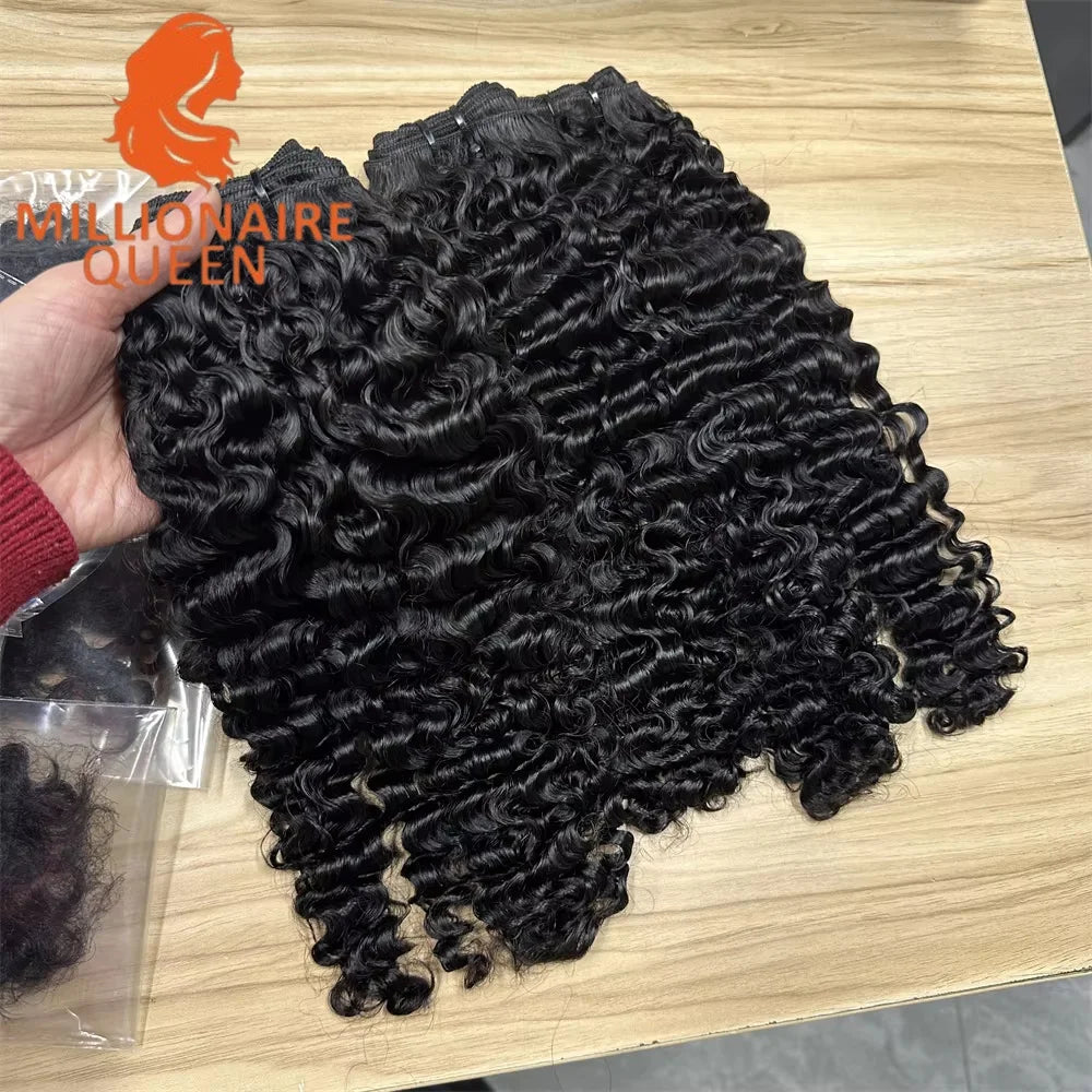 Millionaire Queen 3C4A Burmese Curly Human Hair | 100% Virgin Remy | Bundles, 13x4 HD Frontal & 4x4 HD Closure | 14–26 Inches