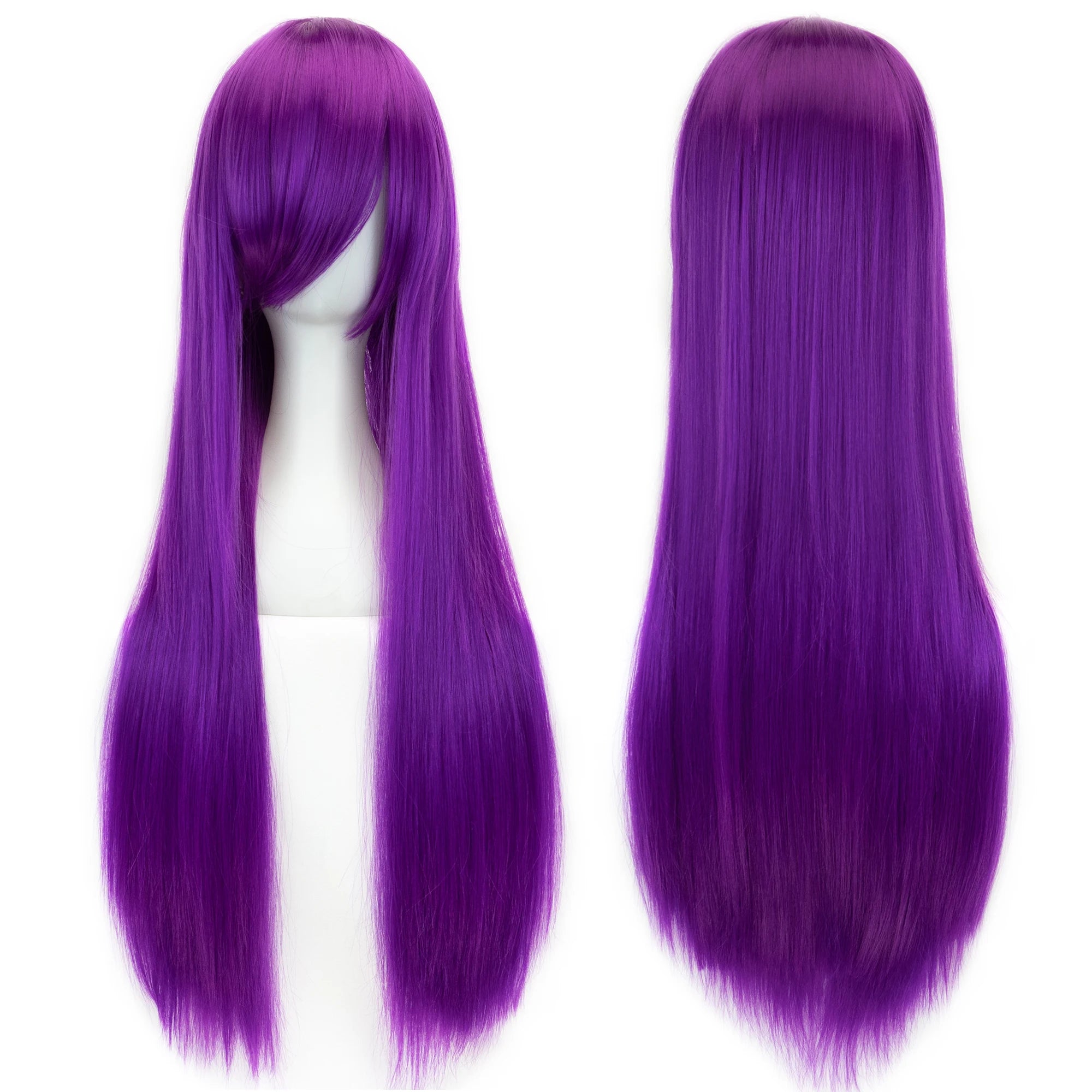 32" Long Straight Cosplay Wig – Heat Resistant Synthetic Hair, 120% Density | 36 Colors | Anime, Halloween & Party