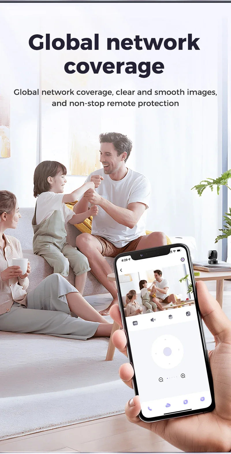 S1 Mini 1080P WiFi Security Camera | 360° Rotatable | Night Vision | Motion Detection | Battery & Plug-in | Black