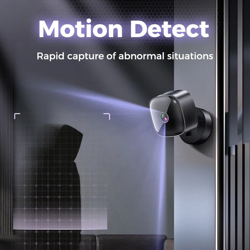 S1 Mini 1080P WiFi Security Camera | 360° Rotatable | Night Vision | Motion Detection | Battery & Plug-in | Black