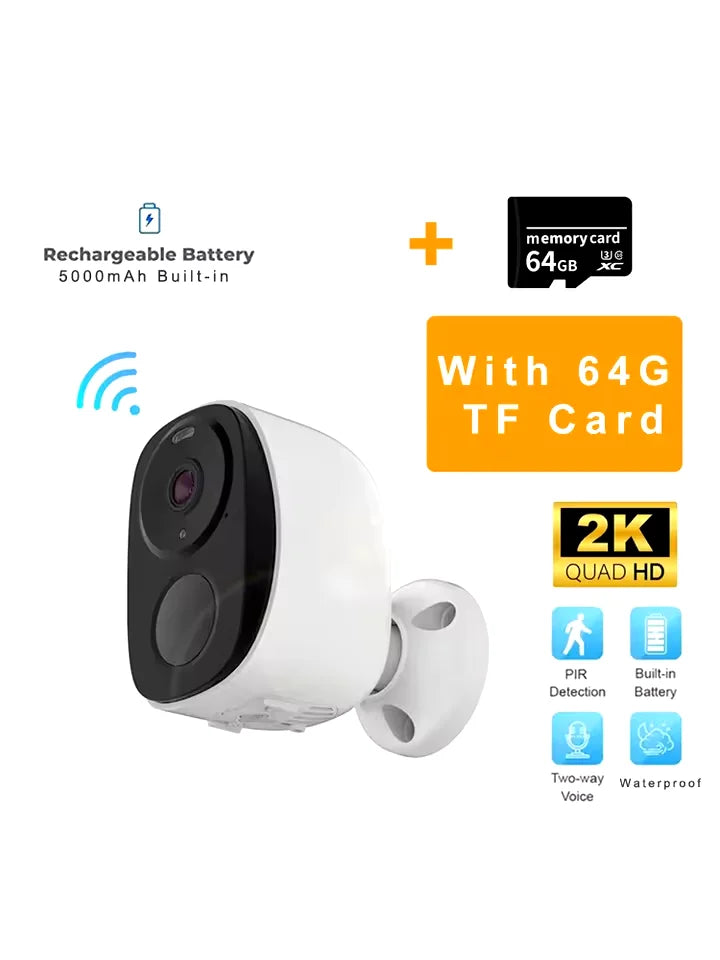 Niye BW4 2K Outdoor WiFi Security Camera | Battery & Solar Powered | Color Night Vision | Spotlight Siren | IP66 | 2-Way Audio