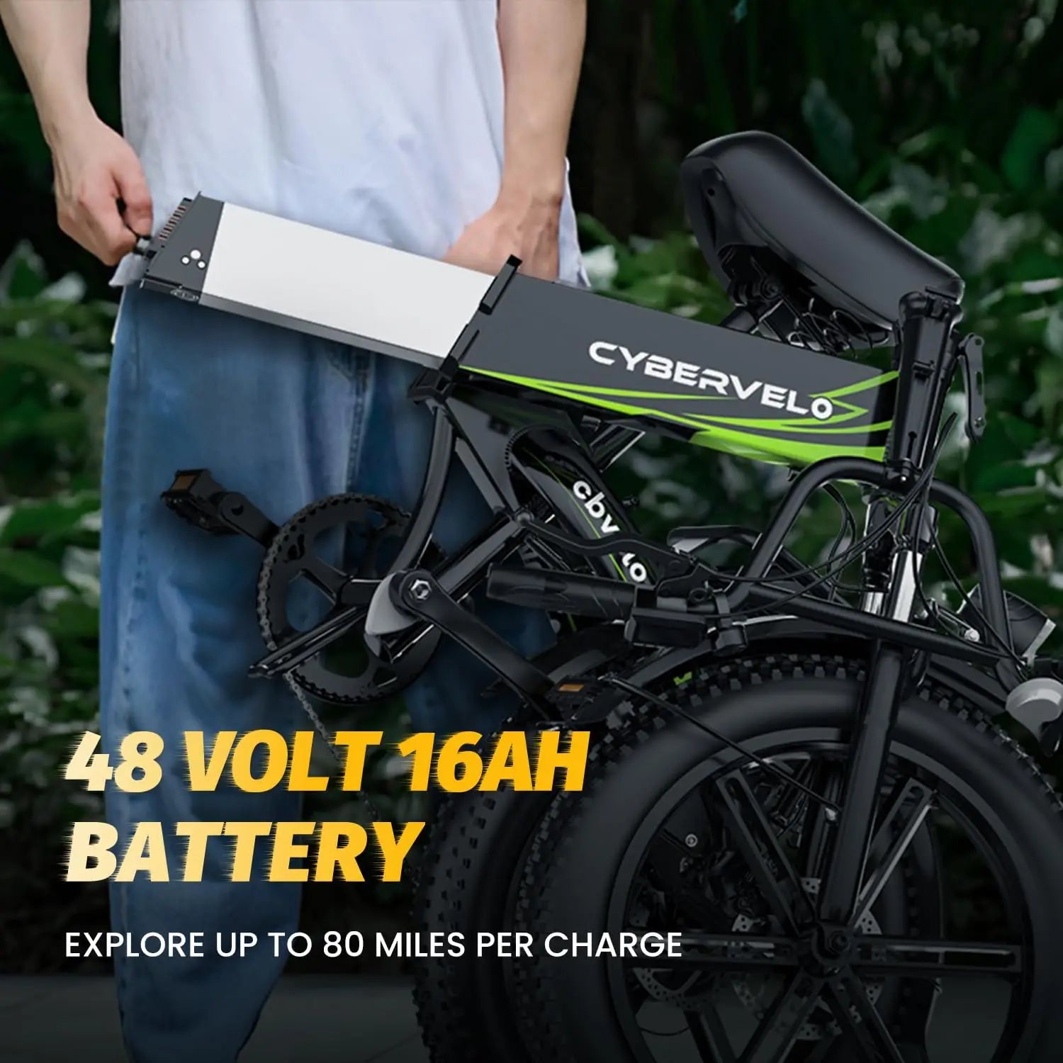 Cybervelo Foldable Fat Tire Electric Bike – 1000W