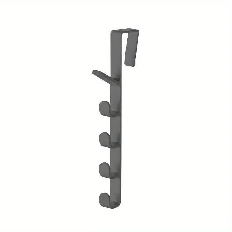 5-Hook Over-the-Door Organizer Rack – No-Drill ABS Plastic | Bags, Hats & Coats | Black, White, Brown