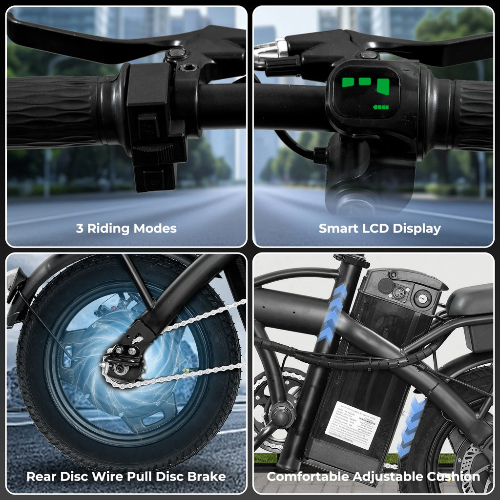 14-Inch Folding Electric Bike – 560W Motor, Removable 48V Battery