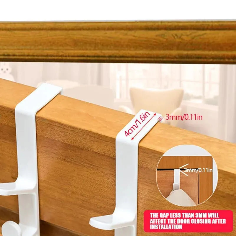 5-Hook Over-the-Door Organizer Rack – No-Drill ABS Plastic | Bags, Hats & Coats | Black, White, Brown
