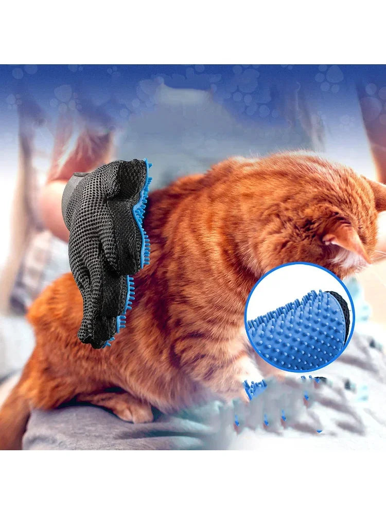 2-Sided Pet Grooming Glove – De-Shedding & Bathing Mitt