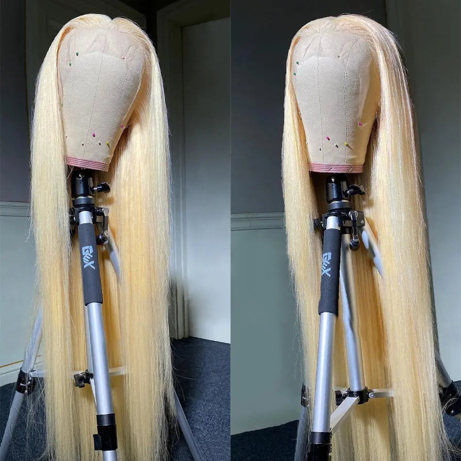 613 Blonde HD Lace Front Wig – Brazilian Straight Human Hair | 13x4 & 13x6 | 180% Density | 16"–32"