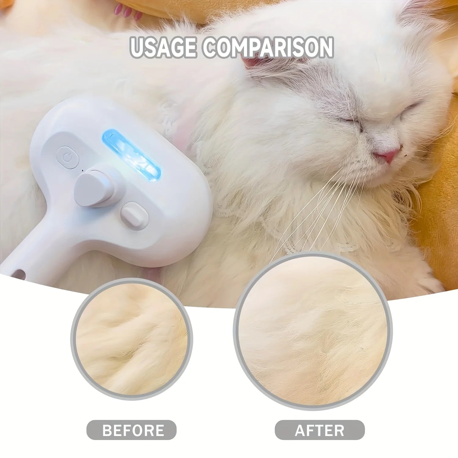 2-in-1 Pet Grooming Mist Comb & Self-Cleaning Dematting Brush