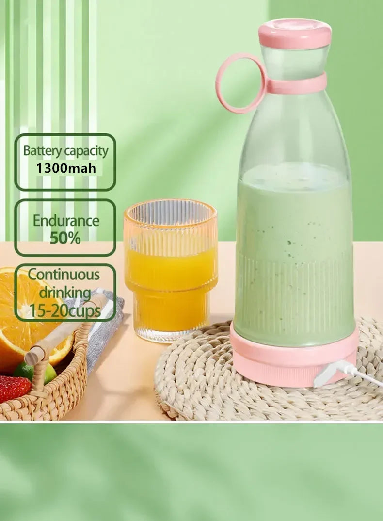 Portable USB Juicer Blender Cup – 6-Blade Rechargeable Smoothie Maker for On-the-Go