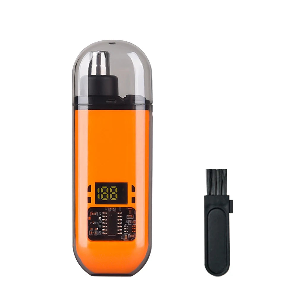 Rechargeable Electric Nose Hair Trimmer – 360° Blades, IPX7 Waterproof, USB Charging, LED Display