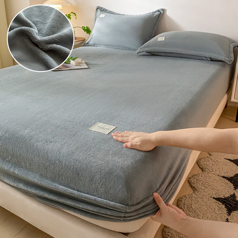 Velvet Thermal Mattress Cover – Plush Winter Bed Cover in Multiple Sizes
