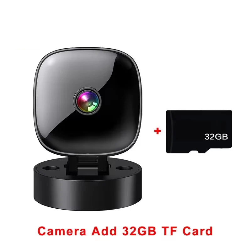 S1 Mini 1080P WiFi Security Camera | 360° Rotatable | Night Vision | Motion Detection | Battery & Plug-in | Black