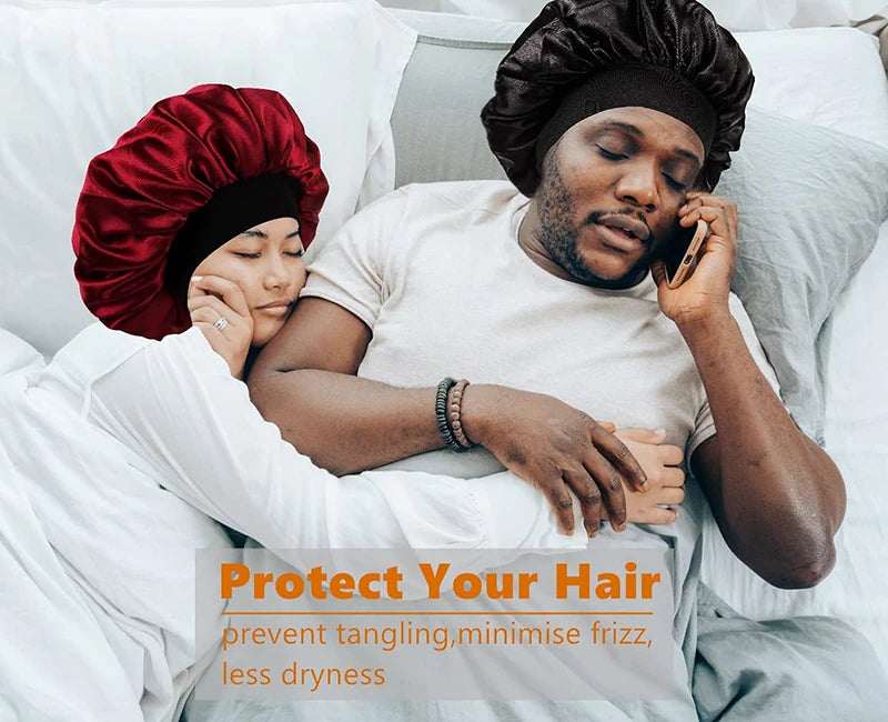 Silky Durag Wave Cap & Satin Bonnet – Long Tail | Unisex | 7 Colors | One Size
